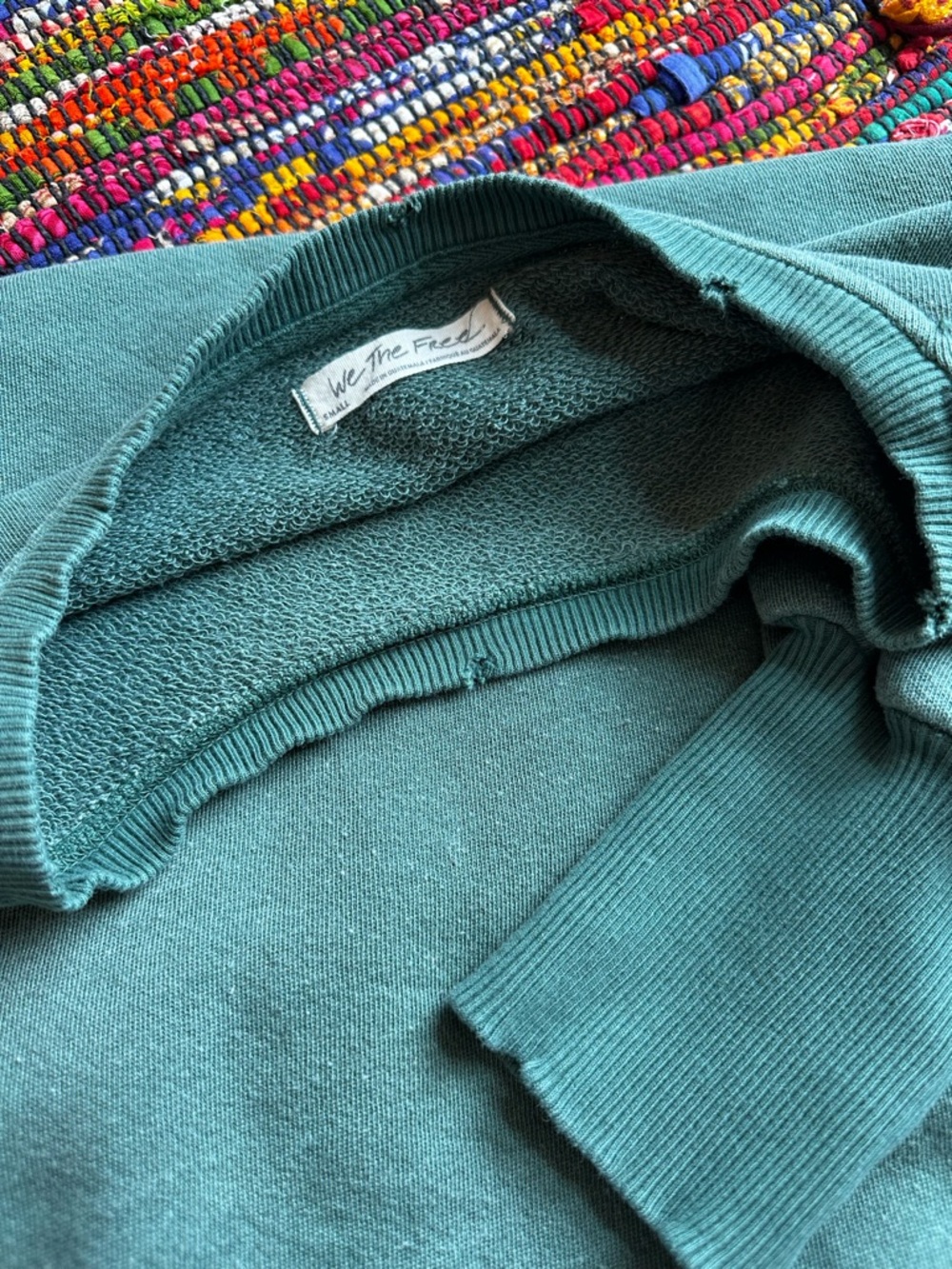 Dark Green Camden Oversized Sweatshirt petite sleeves - Picture 6 of 9